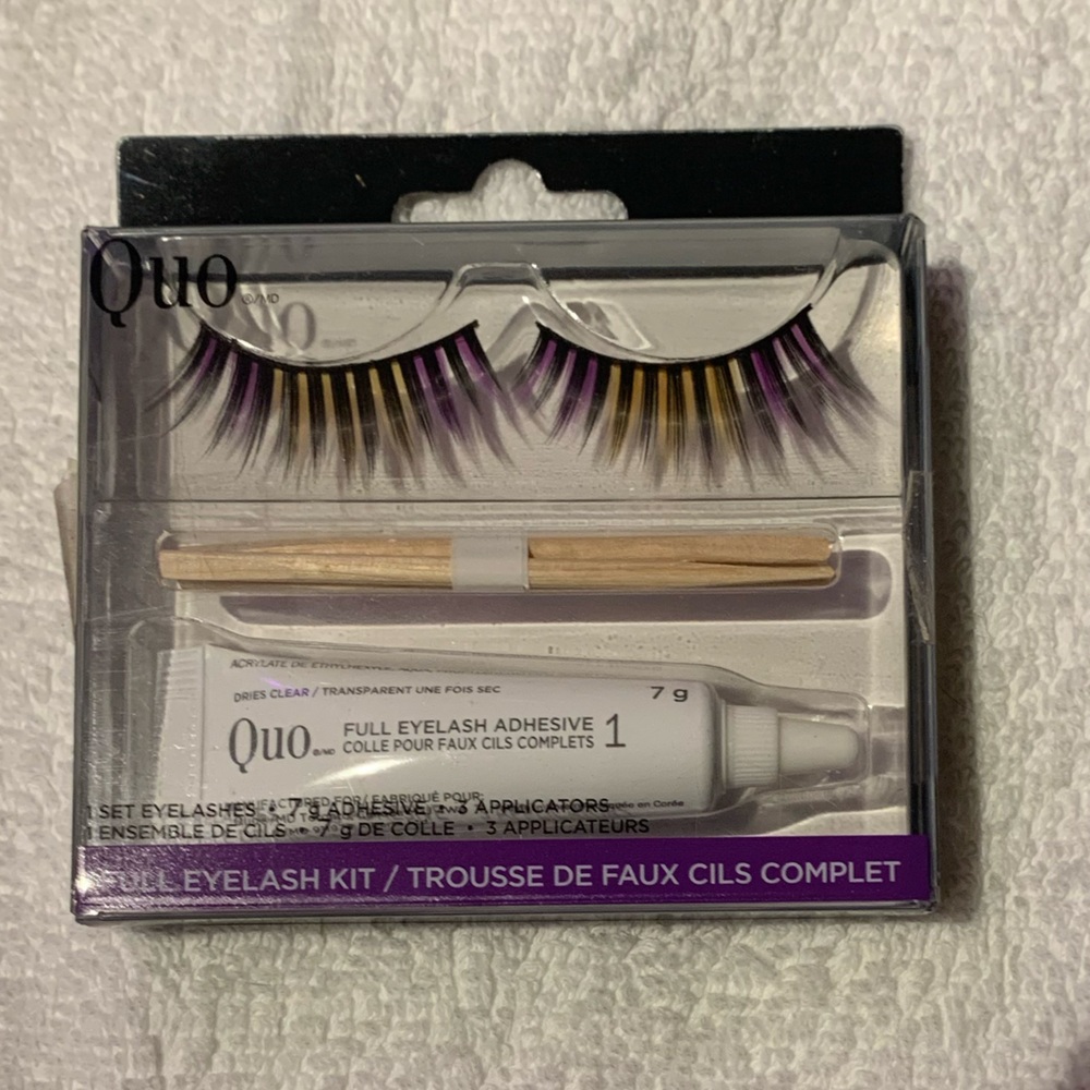 (3/$30) Quo False Eyelash Kit with Purple and Black Lashes
